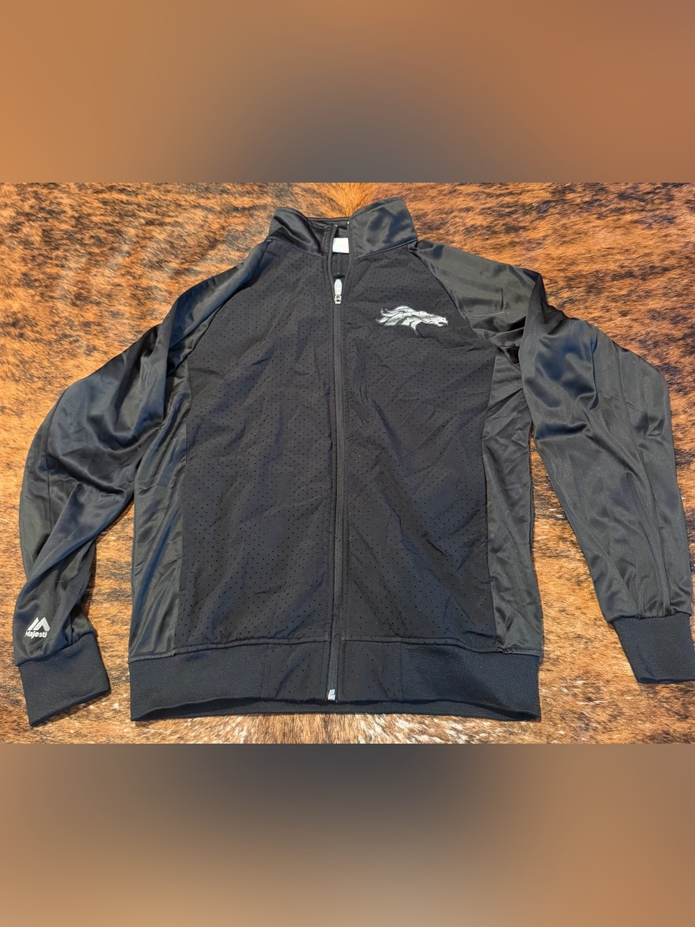 MAJESTIC Denver Broncos NFL Avery Black Reflective Track Jacket Black MENS MT